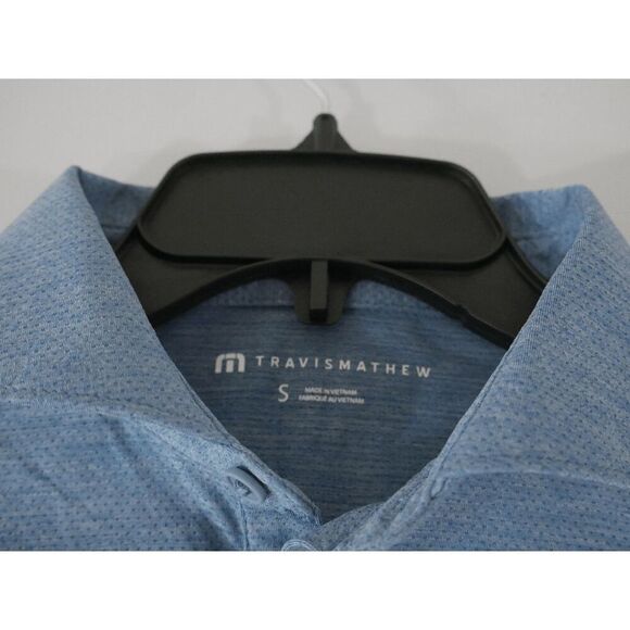 Travis Mathew Men's Heater Pro Chest Stripe Golf Polo Blue S - Picture 11 of 11